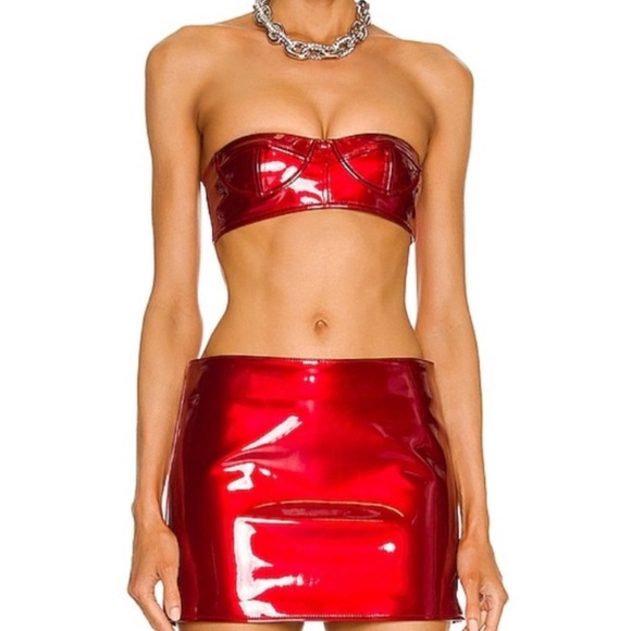 LaQuan Smith Metallic Red Strapless Set - Picture 1 of 3